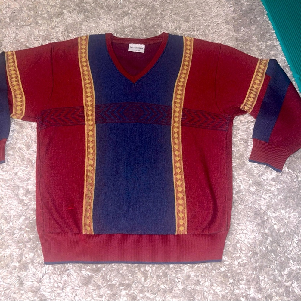 Gabicci Vintage 90s V-Neck Sweater Size XL